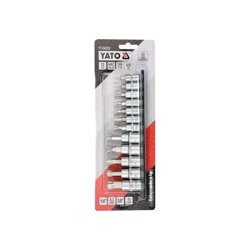 JGO. PUNTAS TORX 1/4  T8 A T30 3/8 T 40 A T 55 PERFORADO YATO